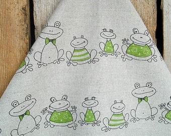Frog Towel Frog Decor Green Frog Tea Towel Hand Towel Kitchen Towel Gift For Mom Christmas Gift Birthday Gift Frog Fabric Frog Lovers Gift