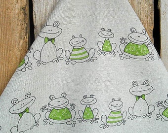 Frog Towel Frog Decor Green Frog Tea Towel  Hand Towel Kitchen Towel Dish Towel Gift For Mom Christmas Gift Birthday Gift Frog Fabric