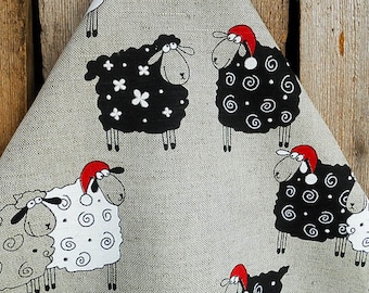 Christmas Towel British Sheep Tea Towel Kitchen Towel Christmas Sheep Christmas Tea Towel Sheep Lover Gift Lamb Towel Christmas Gift