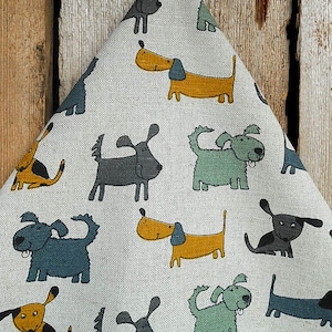 Dog Towel Linen Towel Dog Gift Dog Decor Linen Tea Towel Hand Towel Kitchen Towel Dish Towel Linen Tea Towel With Dog Christmas Gift image 1