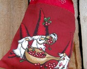 Personalized Christmas Gift Bag Scandinavian Nordic Christmas Linen Gift Bag Gnome Tomte Nisse Christmas Ornament Holiday Gift Bag Gift Wrap