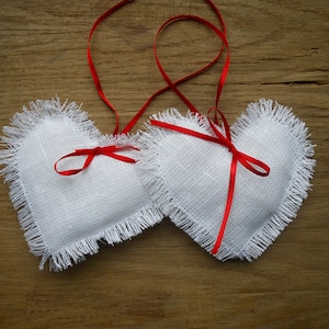 Valentines Day Decor Wedding Decor Wedding Favors Heart Decor Valentine Favor Valentine Heart Hanging Heart Rustic Decor Linen Heart