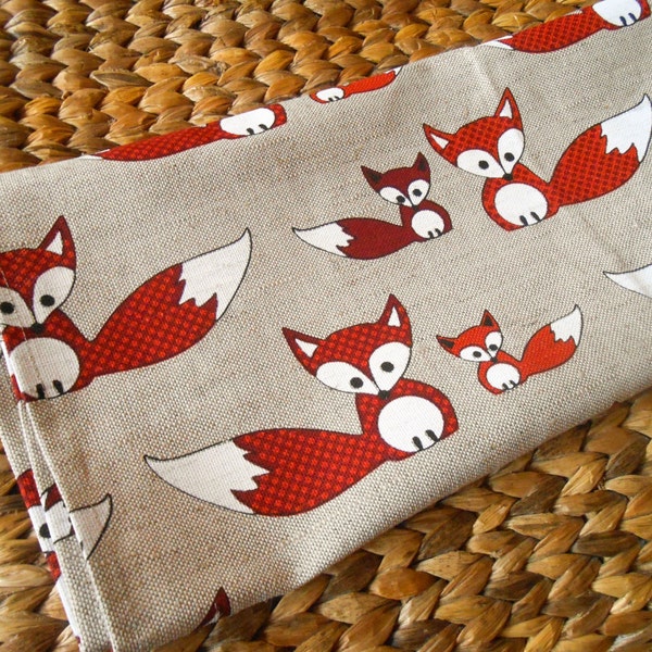 Toalla de cocina de lino con estampado de zorro, paño de té, regalo para mamá, regalo para anfitriona