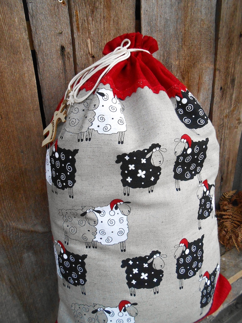 Christmas Sack Gifts For Knitters Sheep Gift Bag Lamb Gift Bag Etsy