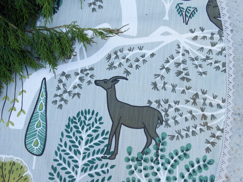 Roe Deer Christmas Tree Skirt Woodland Christmas Tree Skirt Etsy