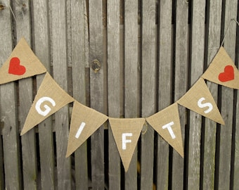 Gift Banner Party Gifts Banner Wedding Gifts Sign Party Decor Gift Sign Gifts Burlap Banner Wedding Gifts Banner Wedding Banner