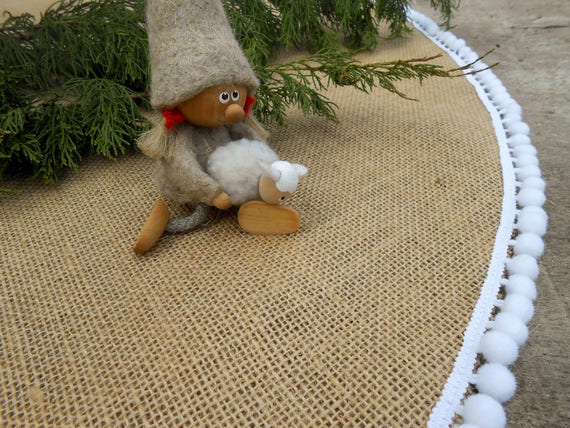 Jupe De Sapin De Noël En Toile De Jute - Double Couche, 91.4 Cm De Diamètre, Déco Rustique Pour Les Fêtes