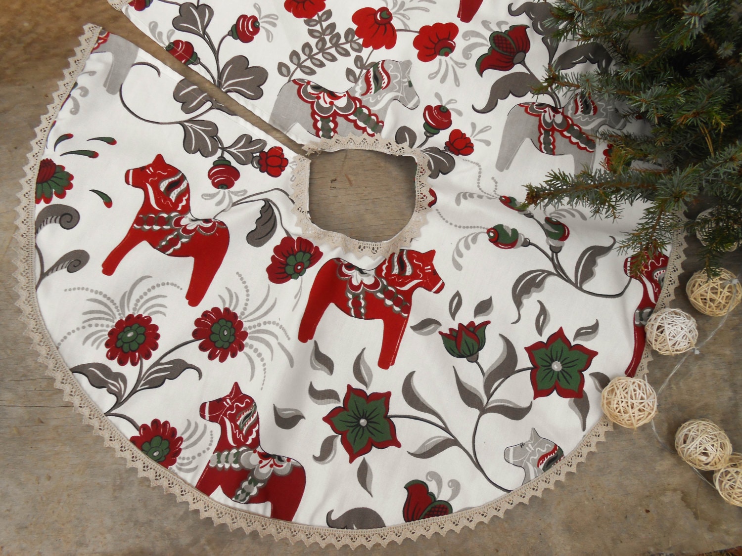 Swedish Christmas Tree Skirt 