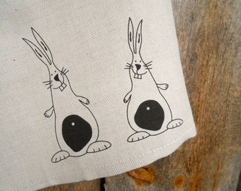 Easter Bunny Towel Easter Gift Easter Decor Rabbit Towel Linen Towel Hand Kitchen Towel Dish Towel Tea Towel Bunny Gift Birthday Gift
