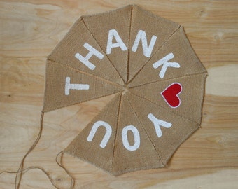 Thank You Banner Thank You Bunting Thank You Garland Wedding Garland Burlap Wedding Thank You Card Photo Prop Rustic Wedding Thank You Sign