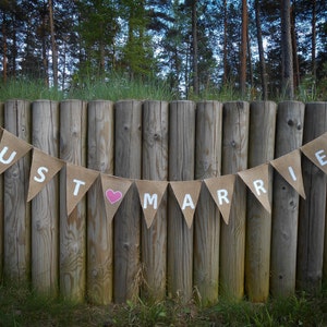 Just Married Bunting Just Married Garland Just Married Banner Wedding Banner Wedding Decor Burlap Banner Burlap Wedding Garland