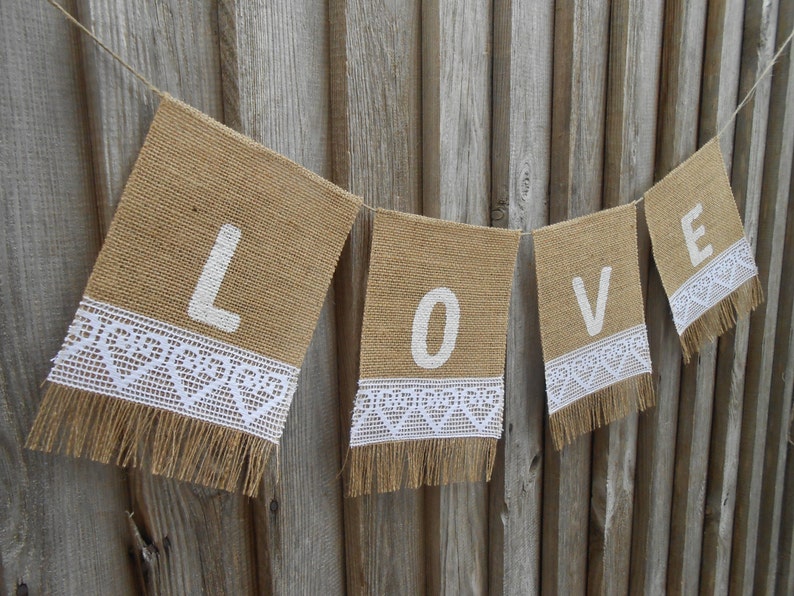 Love Wedding Banner Love Banner Love Bunting Valentines Day Decor Bridal Shower Banner Wedding Banner Wedding Decoration Wedding Garland image 1