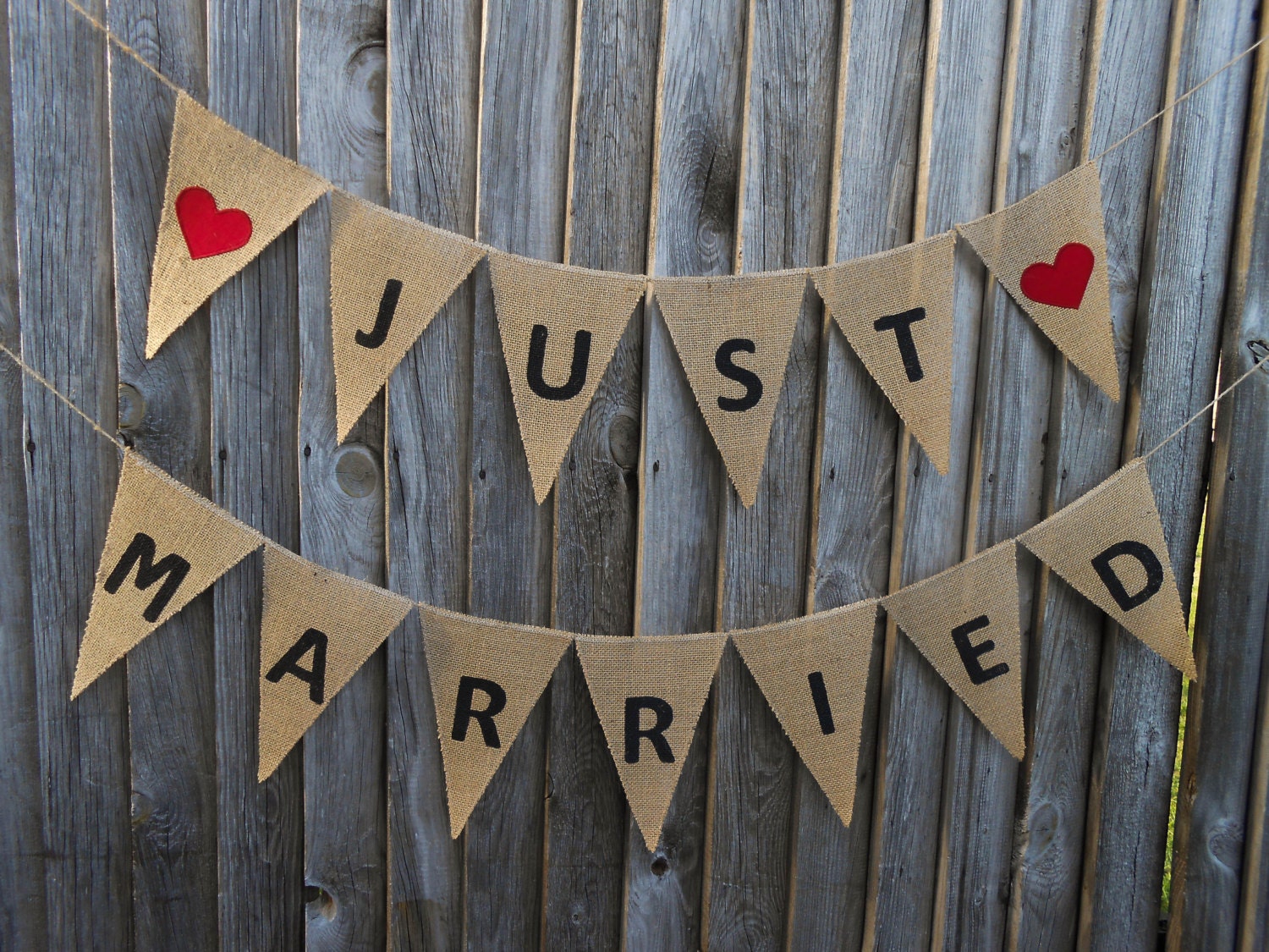 Just Married Banner Just Married Bunting Just Married Garland Etsy