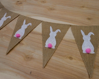 Bunny Banner Easter Banner Easter Garland Easter Bunting Easter Decor Bunny Garland Easter Bunny Burlap Banner Easter Decoration