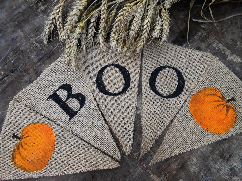 Halloween Banner Halloween Decor Fall Decor Halloween Decorations Boo Banner Halloween Bunting Halloween Garland Boo Banner Boo Bunting image 3