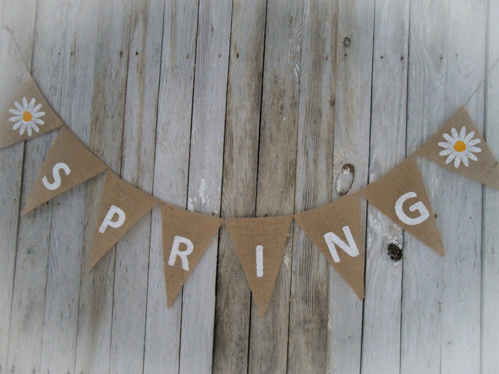 Spring Banner Spring Bunting Spring Decor Easter Decor Burlap Banner ...