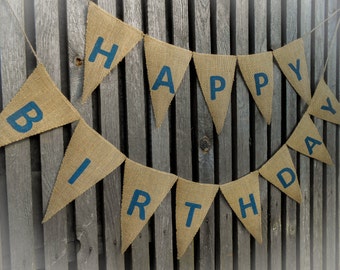 Happy 1st Birthday Banner Birthday Bunting Party Banner First Birthday Banner Birthday Decorations Birthday Burlap Banner 1st Birthday Boy