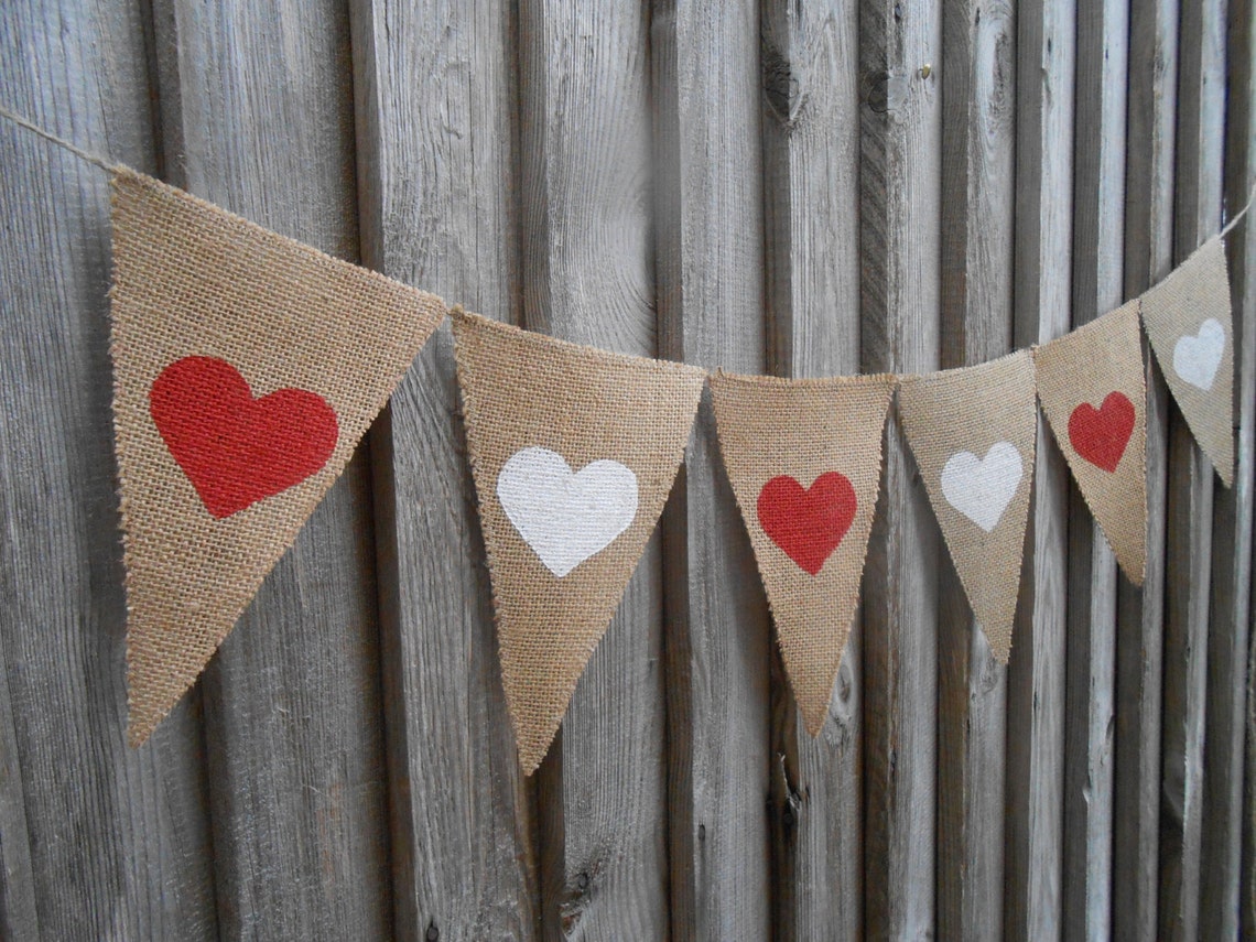 Heart Banner Valentines Day Decor Valentines Banner Heart | Etsy