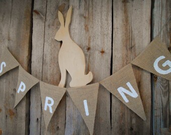 Spring Banner Spring Bunting Spring Garland Easter Decor Spring Decor Burlap Banner Burlap Bunting Easter Banner Easter Garland