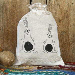Easter Gift Bag Easter Treat Bags Easter Basket Easter Candy Bags Easter Decorations Easter Decor Burlap Bags Easter Bunny Gift Bag Rabbit