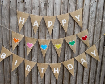 Happy Birthday Banner Happy Birthday Sign 1st Birthday Banner Birthday Party Decorations Party Decor  Custom Banner