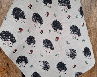 Woodland Tea Towel With Hedgehog Tea Towel Fall Towel Fall Decor Hedgehog Towel Kitchen Towel Hand Towel Christmas Gift For Her Dish Towel