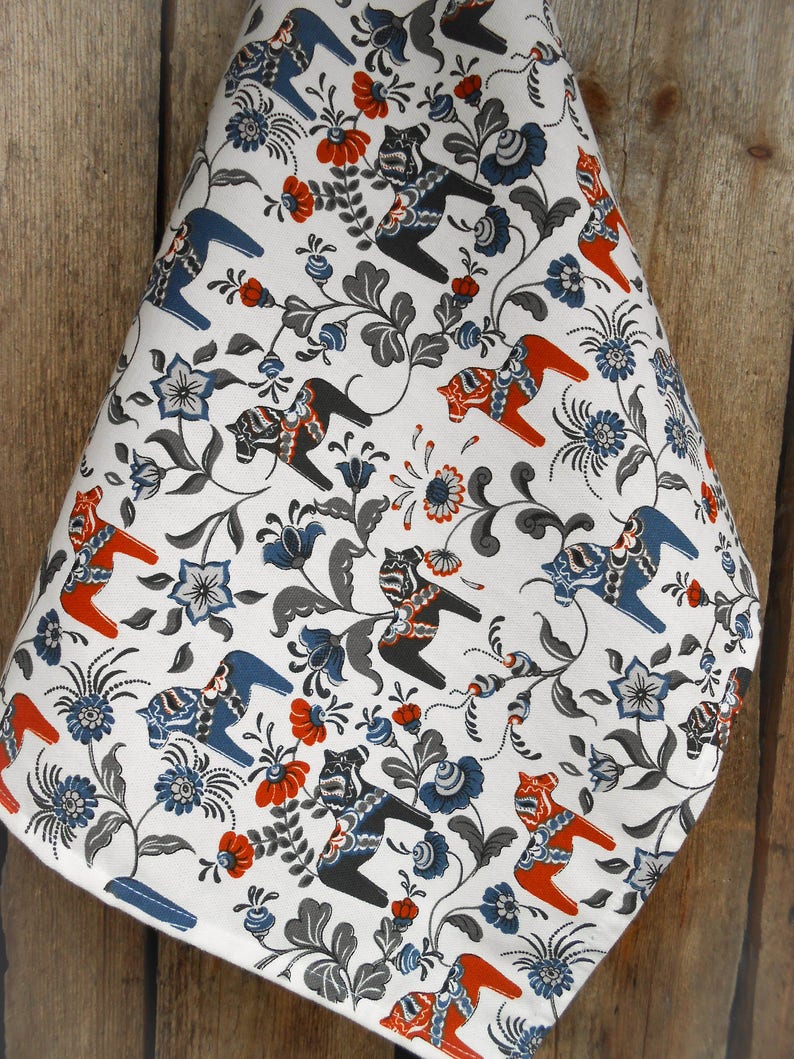 Swedish Towel Scandinavian Towel Swedish Gift Swedish Horse Etsy