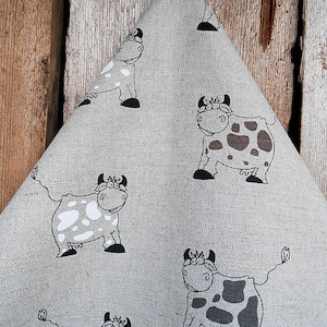 Toalha de chá de vaca, animais de fazenda, toalha de vaca, toalha de chá de linho, design de vaca, toalha de mão, toalha de cozinha, prato, presente de aniversário, presente de natal