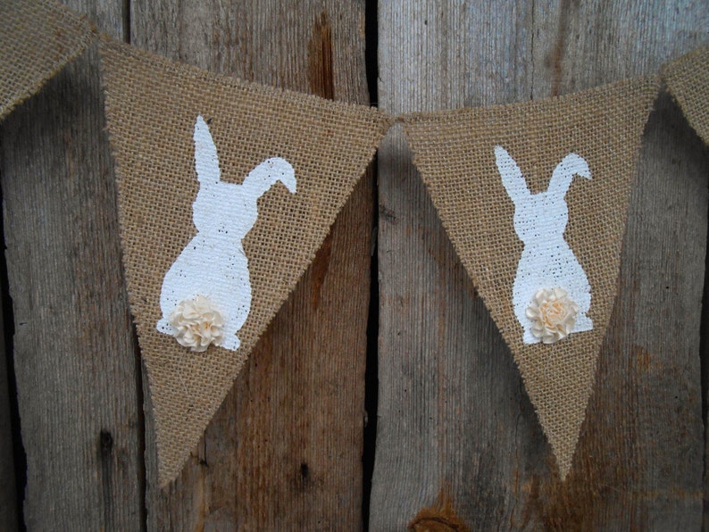 Bunny Bunting Easter Banner Easter Garland Easter Decor Bunny Garland ...