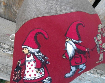 Regalo di Natale Wrap Babbo Natale Sacco Scandinavo Natale Gift Bag Personalizzato Natale Bag Gnome Elf Tomte Nisse Svedese Natale