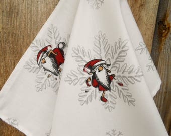 Stocking Stuffer Gift Nordic Snowflakes Towel Christmas Scandinavian Christmas Towel Christmas Tea Towel Kitchen Towel Christmas Ornament