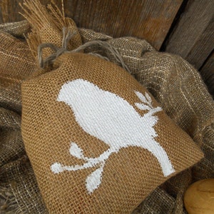 Easter Gift Bag Bird Gift Bag Gift Sack Burlap Favor Bag Burlap Bag Candy Bag Treat Bag Easter Decoration Burlap Gift Bag Rustic Gift Bag image 5