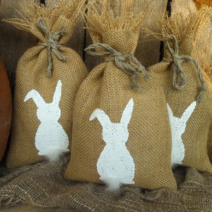 Easter Bunny Gift Bag Easter Gift Bag Treat Bag Easter Basket Gift Bag Shabby Chic Gift Bag Easter Decor Burlap Gift Bag Spring Gift Rustic