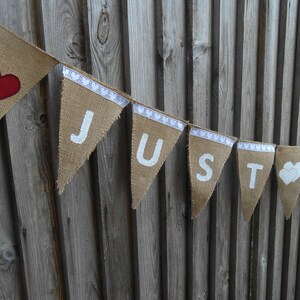 Burlap Just Married Banner Just Married Bunting Just Married Sign Wedding Banner Wedding Decor Burlap Banner Burlap Wedding Garland