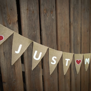 Just Married Garland Just Married Bunting Just Married Banner Wedding Banner Wedding Decor Burlap Banner Burlap Wedding Garland