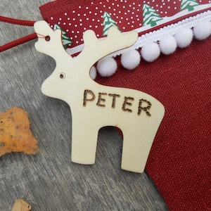 Personalized Gift Tag Personalized Name Tag Christmas Tag Personalized Christmas Gift Tag Personalized Tag Deer Tag Reindeer Tag Wood Tag