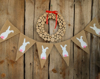 Easter Bunting Easter Decor Bunny Garland Bunny Banner Easter Bunny Burlap Banner Easter Decoration Easter Banner Easter Garland