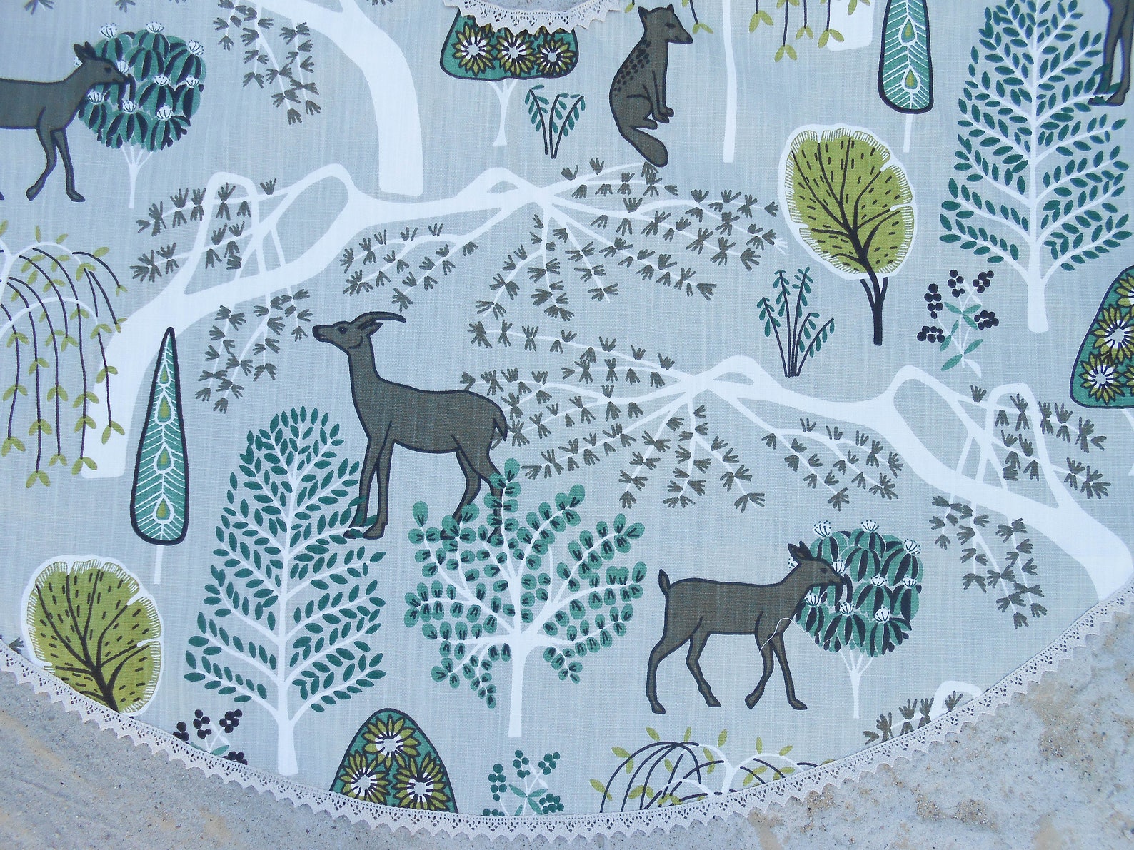 Roe Deer Christmas Tree Skirt Woodland Christmas Tree Skirt Etsy