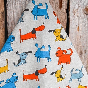 Dog Towel Dog Gift Dog Decor Linen Tea Towel Dog Lovers Gift Hand Towel Kitchen Towel Dish Towel Animal Decor Christmas Gift Birthday Gift image 1