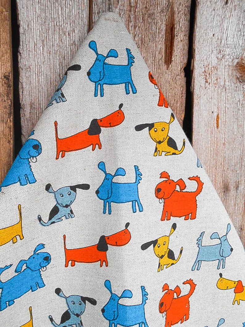Dog Towel Dog Gift Dog Decor Linen Tea Towel Dog Lovers Gift Hand Towel Kitchen Towel Dish Towel Animal Decor Christmas Gift Birthday Gift image 1