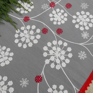 Christmas Tree Skirt Snowflakes Fabric Xmas Tree Skirt Holiday Decor Swedish Christmas Ornament Snowflakes Decor Xmas Snowflake Ornament