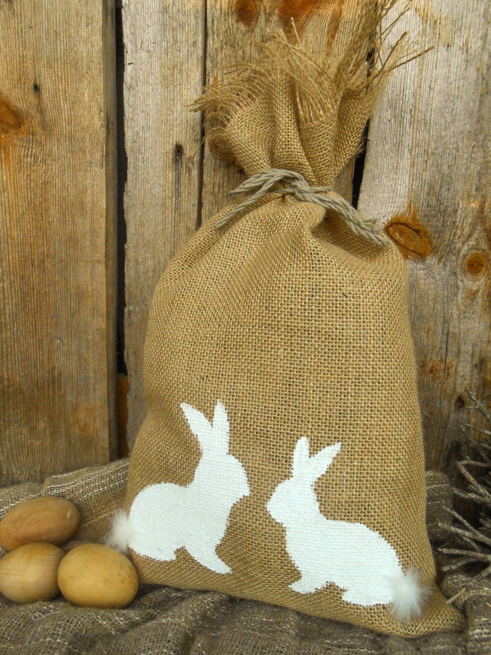 Easter Decor Gift Bag Easter Bunny Gift Bag Burlap Easter Gift Etsy