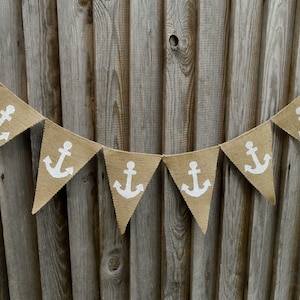 Anchor Banner Nautical Banner Birthday Banner Beach Party Banner Beach Garland Wedding Banner Beach Decor  Beach Anchor Decor Nautical Decor