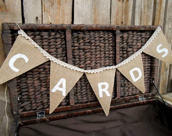 Cards Banner Cards Bunting Cards Wedding Banner Wedding Cards Sign Cards Burlap Banner Party Cards Banner Party Cards Garland