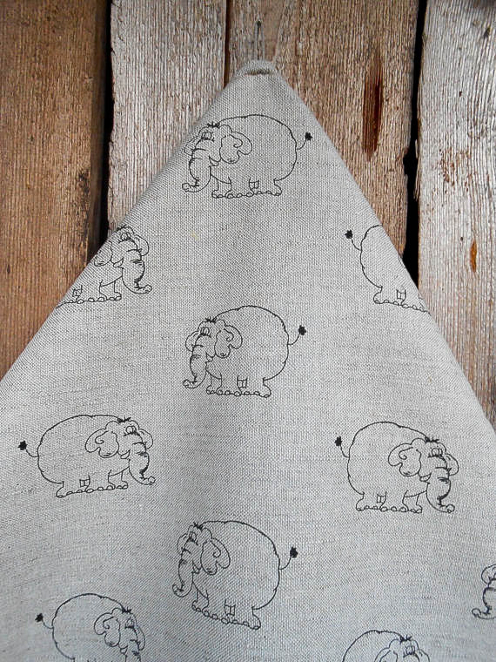 Kitchen Towel Elephant Towel Linen Tea Towel Elephant Design Etsy