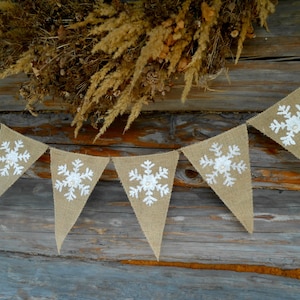 Snowflakes Garland Christmas Banner Snowflakes Banner Snowflakes Decorations Christmas Decor  Christmas Garland Holiday Banner Holiday Decor