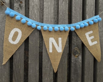One Banner High Chair Banner I Am One Boy Banner 1st Birthday Banner Boy Banner Babies First Birthday One Burlap Banner Birthday One Banner