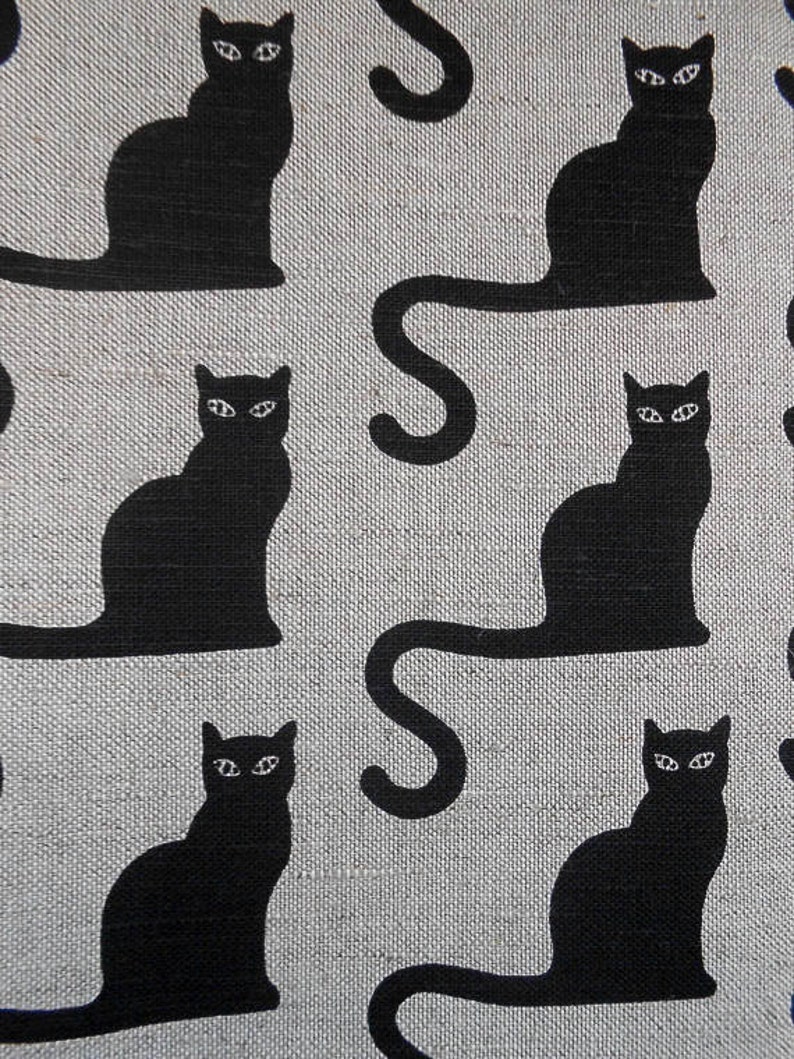 Black Cat Halloween Decor Halloween Cat Halloween Towel Tea Towel Kitchen Towel Black Cat Towel Gift Cat Lovers Gift Black Cat Linen Towel image 4
