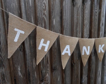 Thank You Banner Thank You Bunting Thank You Garland Wedding Thank You Card Photo Prop Rustic Wedding Thank You Sign Wedding Garland