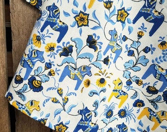 Swedish Dala Horse Kitchen Towel Dala Horse Tea Towel Scandinavian Folk Art Dish Towel